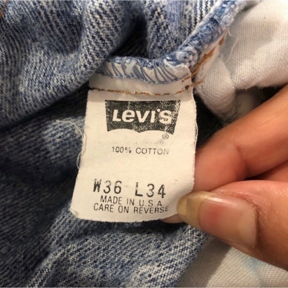 Vintage LEVI’S 550 raw hem on waist high waist jeans blue - Picture 15 of 16